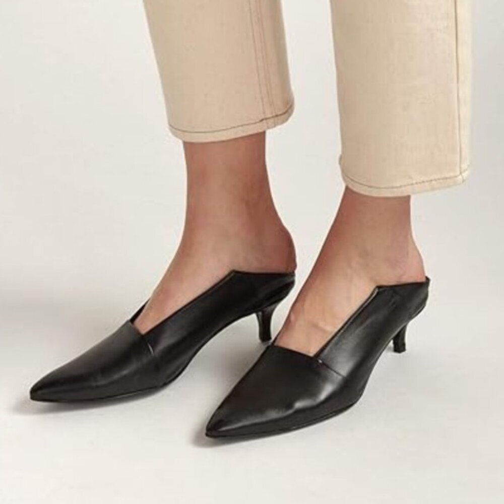 THAKOON BY NAADAM KITTEN HEEL LEATHER MULES SIZE 39 EU 7 US Y2K STYLE MOBWIFE